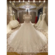 Nova chegada 2017 Top Princess Marriage Vestidos de casamento de manga curta